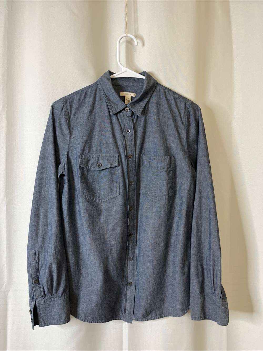 J. Crew Denim-Style Button-Down Shirt - Blue